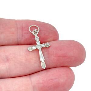 Estate Sterling Silver 925 Ornate Cross Charm